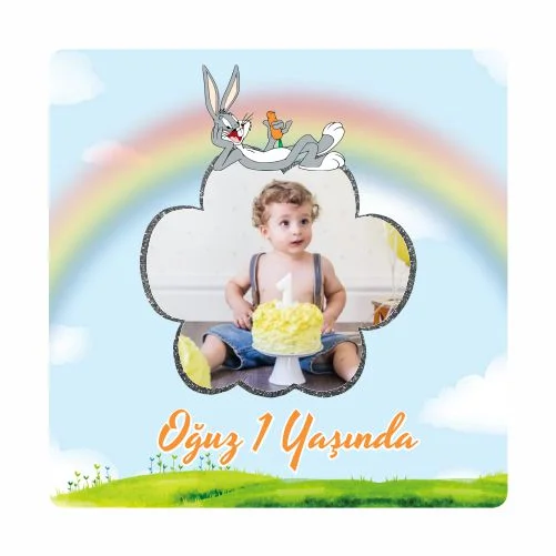 Bugs Bunny Temalı Doğum Günü Magneti